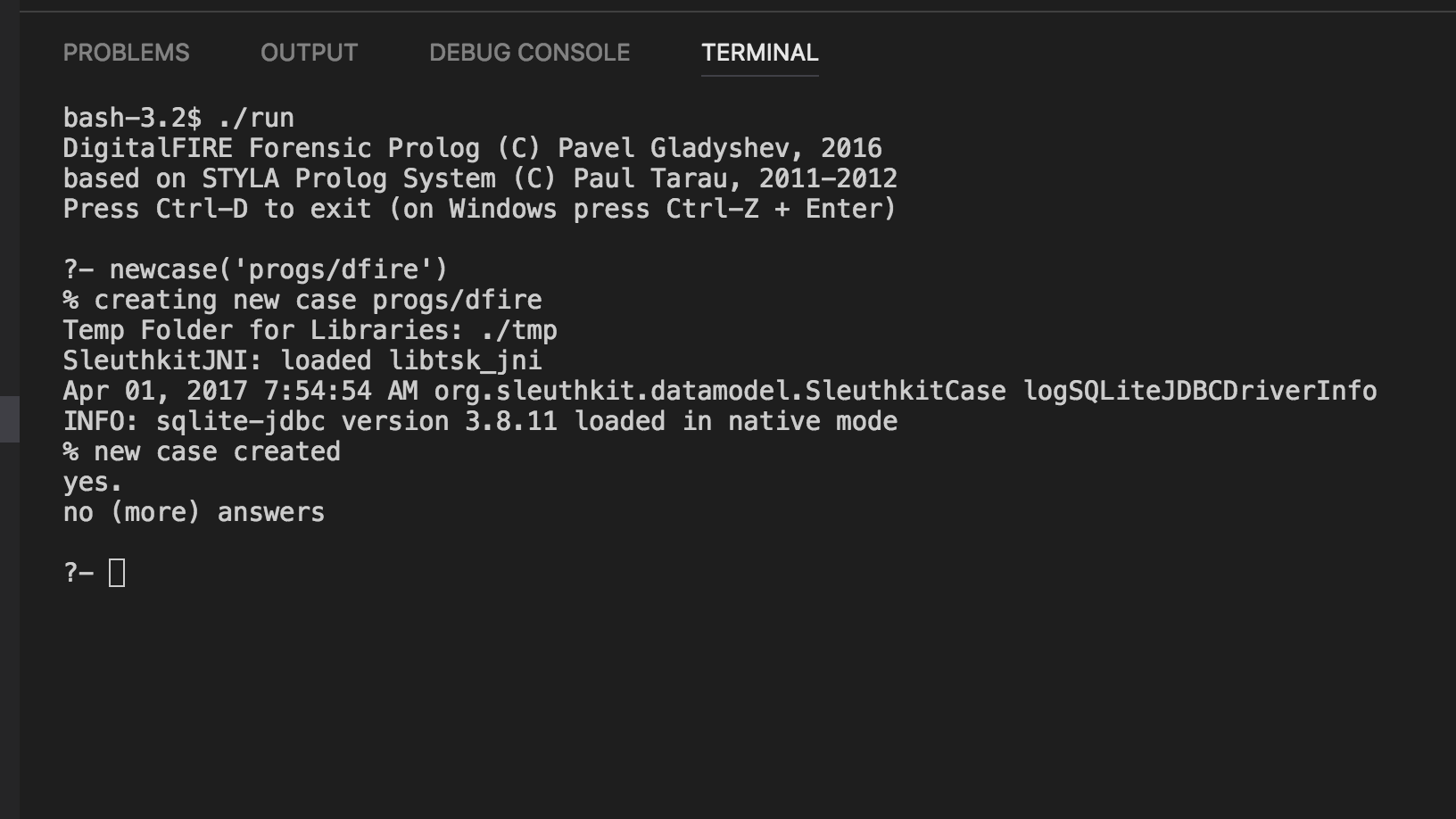 DFIRE Forensic Prolog